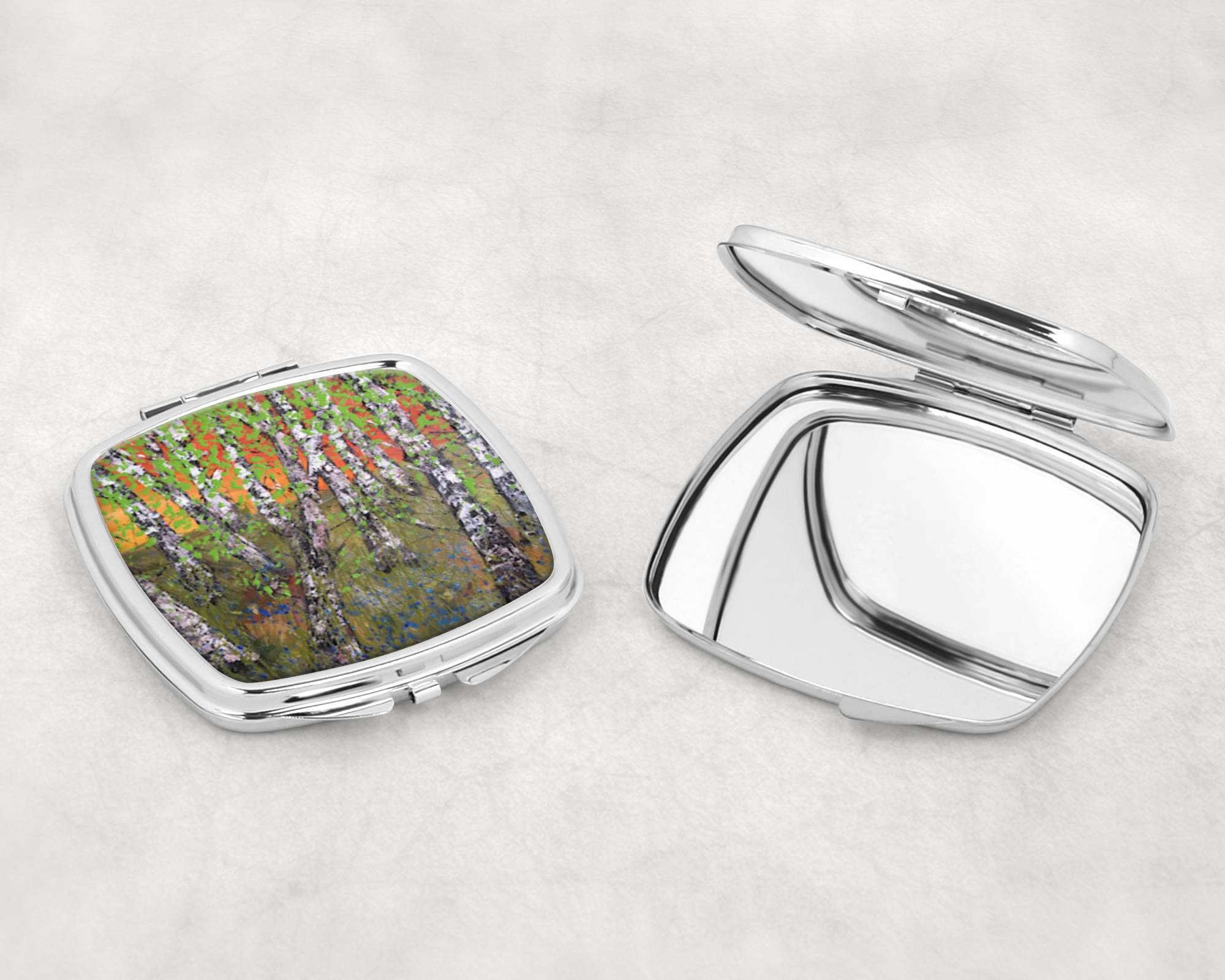 Sunset Birches Compact Mirror
